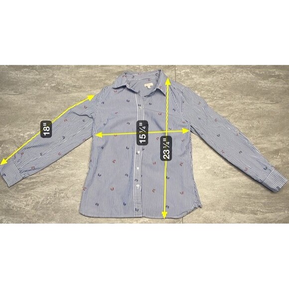 Bundle of TWO ~ Talbots Petite Small Button-Down Butterfly Shirt, Paisley Tunic - Picture 2 of 11